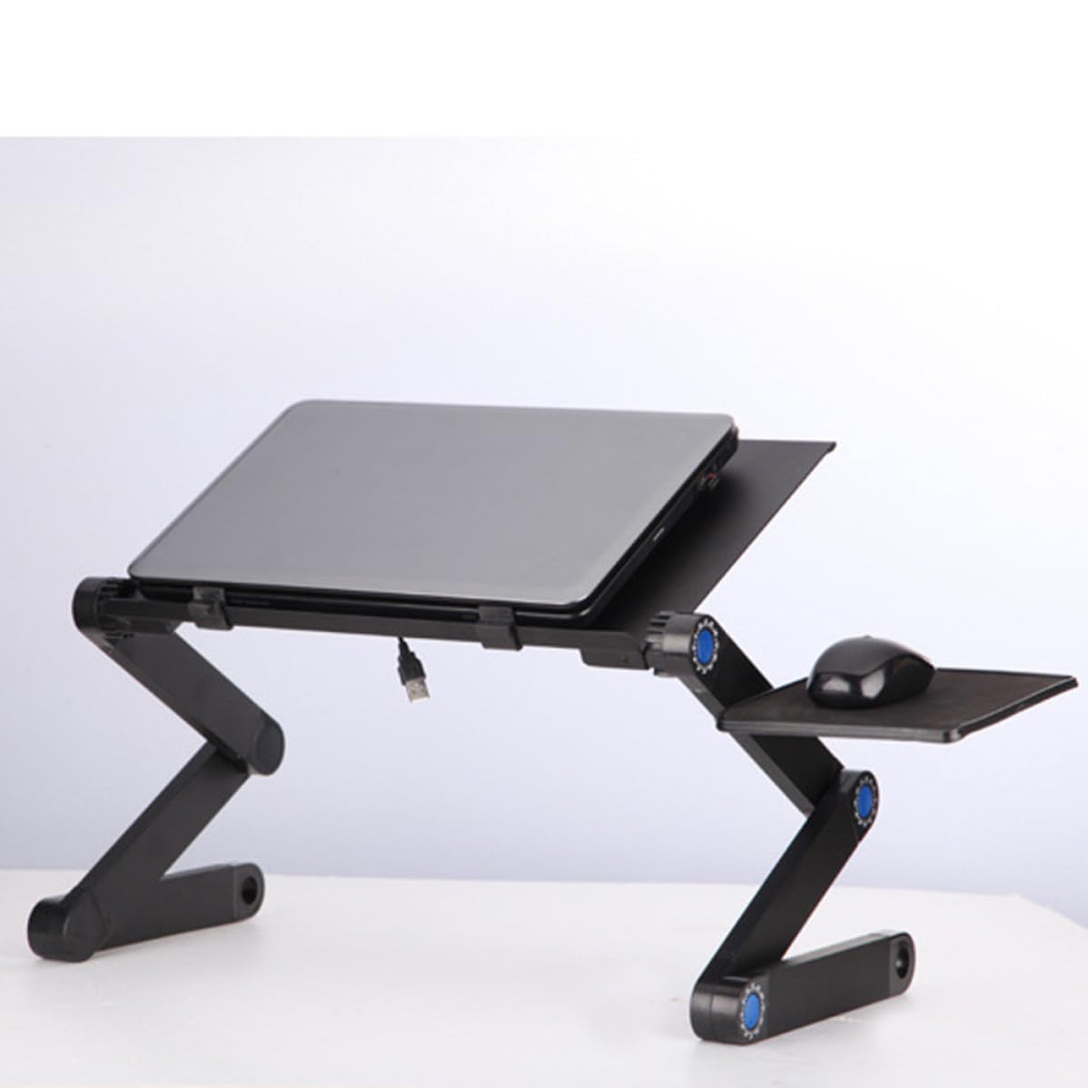 Supporto Notebook da Scrivania Pieghevole Regolabile in Metallo Nero