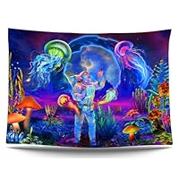 Black Light Fluorescent Wall Hanging Tapestry Customize Tapestry Glowing Under U