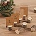 Toncoo Wood Place Card Holders, 10Pcs Premium Rustic Table Number Holders and 20Pcs Kraft Table Place Cards, Wood Photo Holders, Ideal for Wedding Party Table Name and More