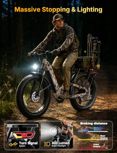 Image of Jasion Thunder PRO /ST Electric Bike,2000W Peak Ebikes for Adults,26''Fat Tire Best Ebike for Men,90 Miles with 1040Wh Battery,35 MPH Max Speed Bicycles,500 lbs Capacity,Certified By UL2849