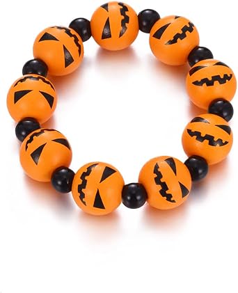 2024 Wood Beads Halloween Bracelet for Women Adjustable Spooky Bloody Spider Web Wood Bead Bracelet for Halloween Festival Party Jewelry Gifts