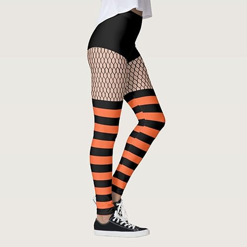 Miniatura 4 de Leggings de Halloween para mujer, con control de abdomen, con estampado de calabaza, pantalones de yoga elásticos, regalo para mujer