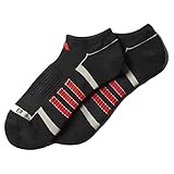 adidas Men's Climalite® II No Show Sock (2-Pair), Black/Aluminum 2/Light Scarlet, Large, (Shoe Size 6-12)