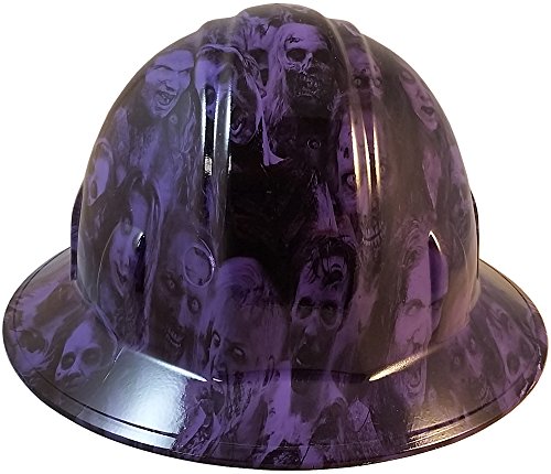 Real Zombie Hydro Dipped Hard Hats Full Brim Style - Purple #TOP1