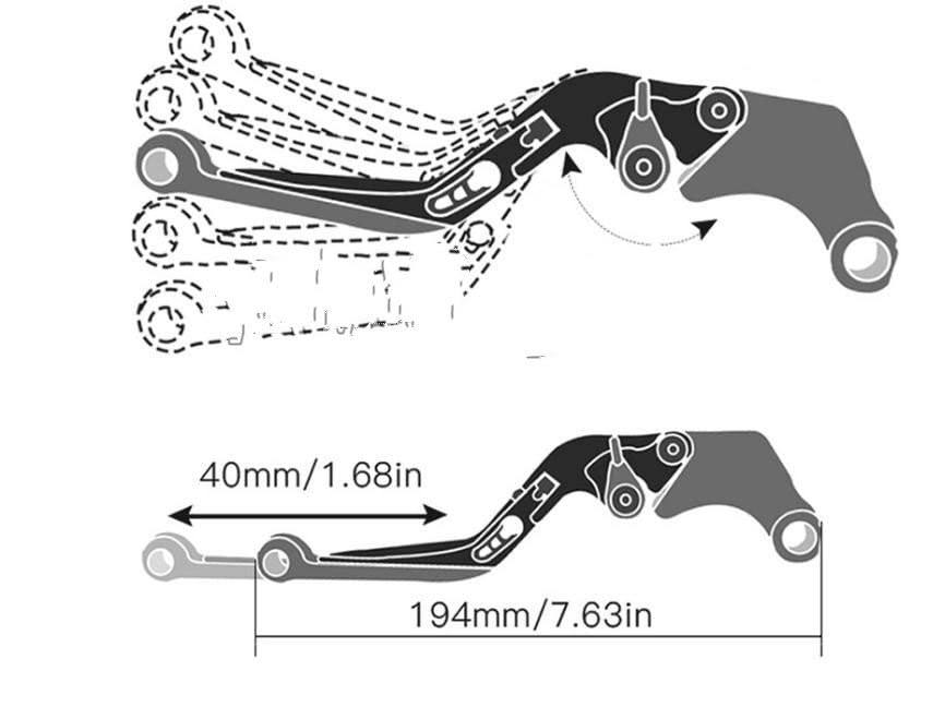 Leve Pieghevoli Regolabili Per DUCATI 1098/1098S/1098 Tricolore 2007-2008 - CNC Alluminio, Anti-rottura - 12