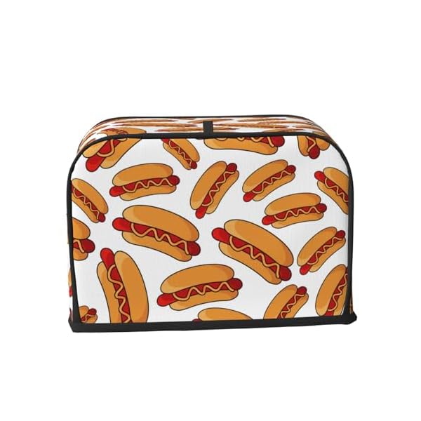 Fun Hot Dog Food 2 Slice Toaster Cover, Waterproof Toaster Dust Cover Bread Maker Protective For Small Kitchen Appliance Dining Room Home Table Decor Gifts - Image 4