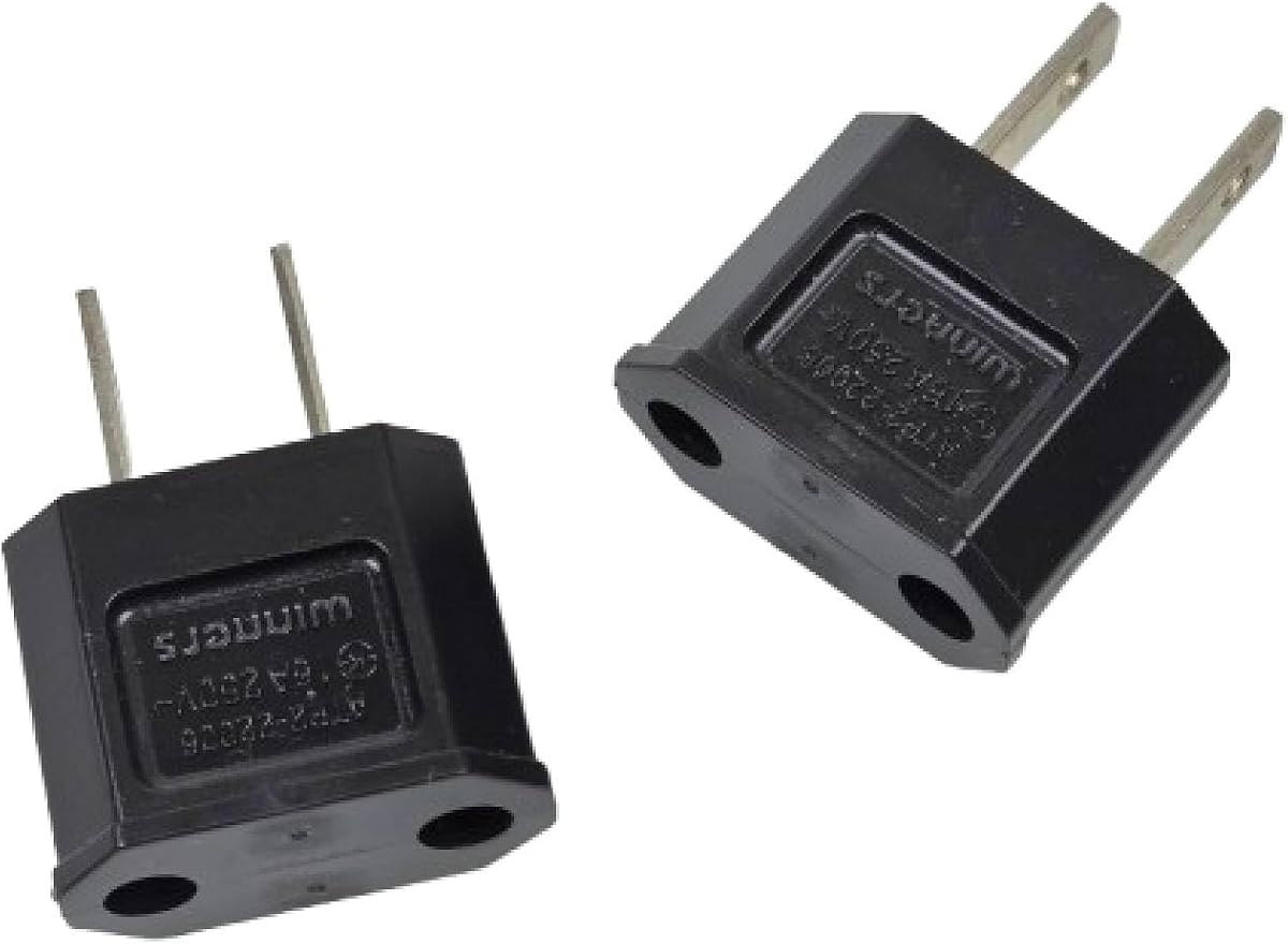220V to 110V Plug Adapter 2 Pack – Korea Type C to US Plug Travel Converter (No Voltage Conversion) for Hair Dryer, Laptop, Small Appliances – Compact Lightweight Adapter for USA Japan Trips