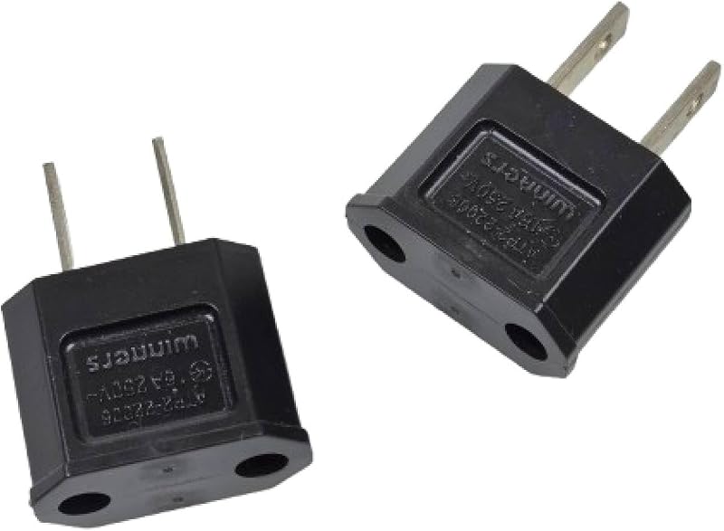 220V to 110V Plug Adapter 2 Pack – Korea Type C to US Plug Travel Converter (No Voltage Conversion) for Hair Dryer, Laptop, Small Appliances – Compact Lightweight Adapter for USA Japan Trips