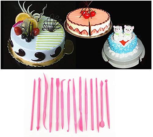 First Try 14 Pcs Cake Modeling Tools Set, Double Ended Fondant Rolling DIY Kit for Cake Shaping Sculpting Carving Tool Set 2