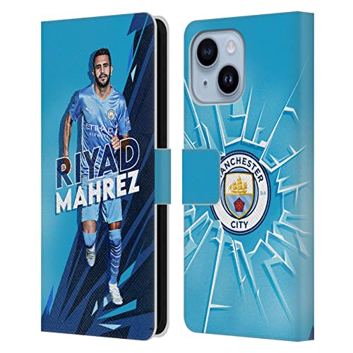 Étui iPhone 14 Plus Manchester City Mahrez anti-choc avec fentes cartes portefeuille