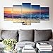 Pyradecor 5 Piece Extra Large Modern Seascape Artwork Gallery Wrapped Ocean Sea Beach Pictures Canvas Prints Waves Paintings on Canvas Wall Art for Living Room Bedroom Home Decorations XL