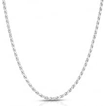 Next Level Jewelry ITProLux 925 Sterling Silver Rope Chain Necklaces, Diamond-Cut Chain, Mens & Womens 1.5MM-5.5MM