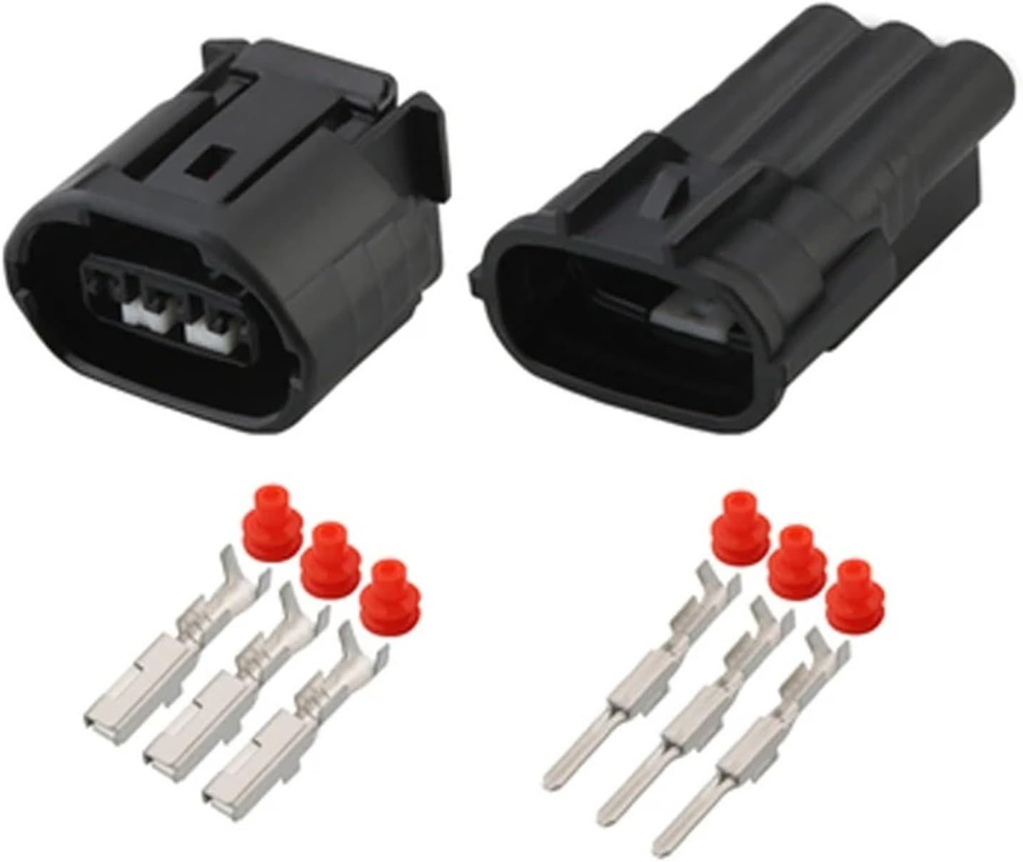 automotive connectors 3 Pin Automotive Connector ALTERNATOR LEAD REPAIR Fits Fit Compatible Oval Harness Socket 6188-0282 6189-0443 easy replacement(3p female male A,20 sets)