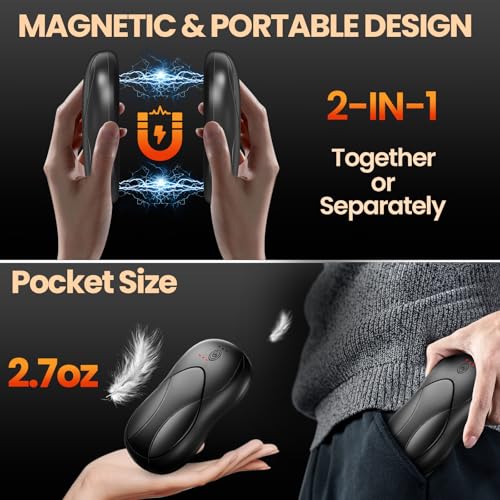 Hand Warmers Rechargeable 2Pack, Dual-Sided Heating Electric Hand Warmer, 3 Temperature Handwarmers, Portable Pocket Warmers Magnetic, Reusable Hand Warmers for Women, Man, Hunting, Camping, Christmas - Image 6
