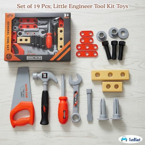 Image of FunBlast Tool Kit Set Toy for Kids, Set of 19 Pcs; Little Engineer Tool Kit Toys, Pretend Play Toys for Boys, Role Play Toys for Toddlers, Learning Toy for Boys, Children (Multi-Color)