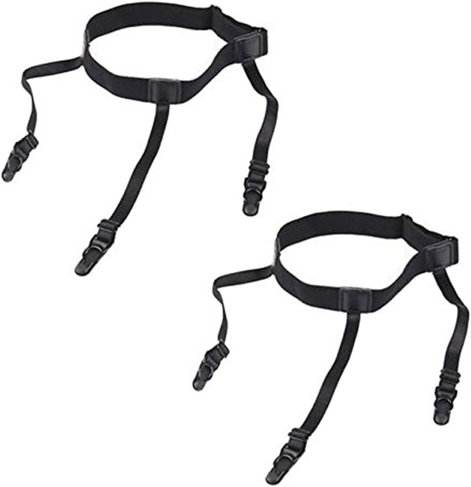 LIVE SHOW Punk MensAdjustable Shirt Stays with Clip Suspenders Shirt Holder