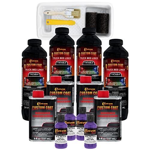 Image of Custom Coat GM White 1 Gallon Roll-On Urethane Truck Bed Liner Kit