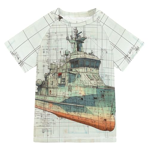 Naval Vessels on Desert Road Bathing Suit Girls UV Protection Baseball Shirts Swimwear Beach Tops 3T