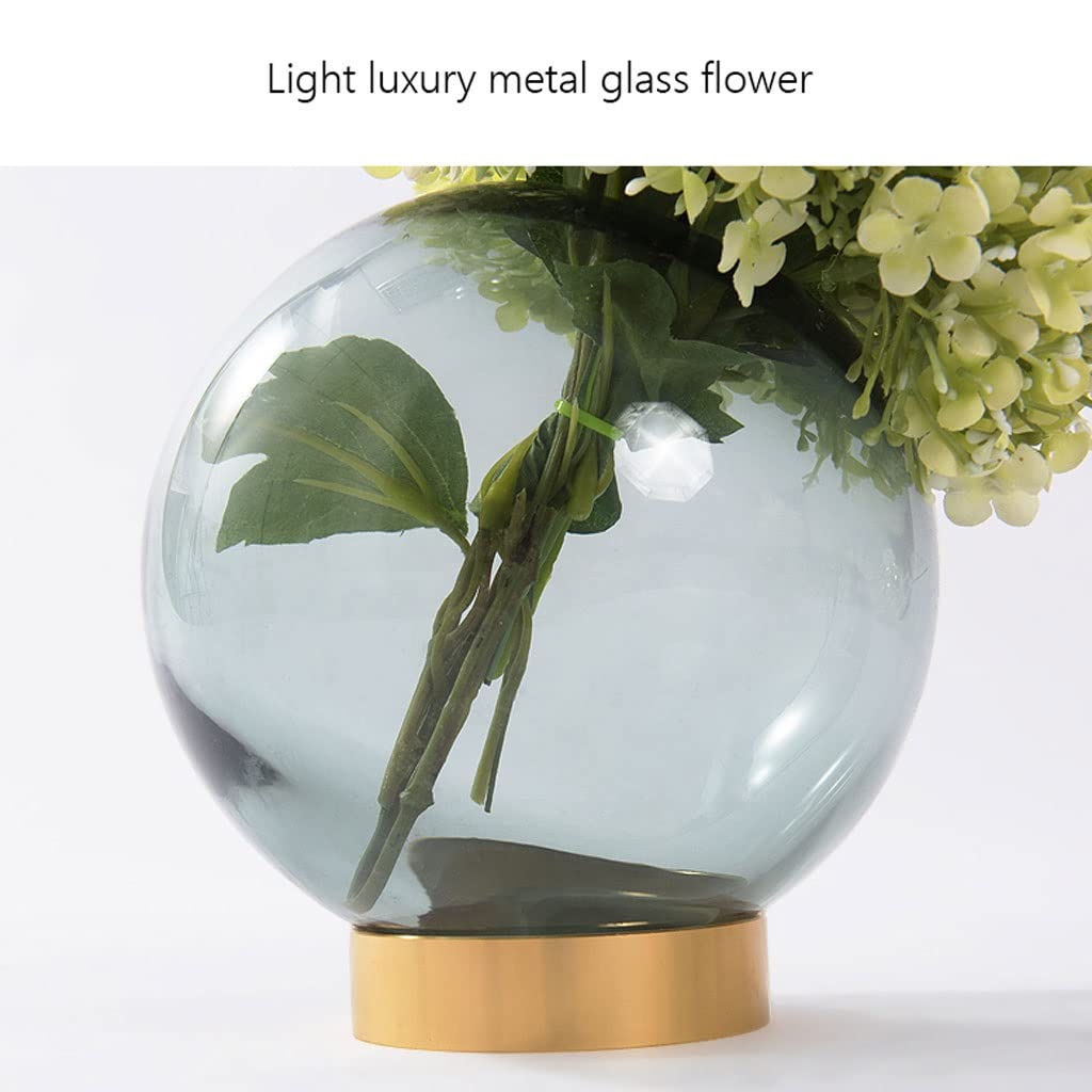 Simulación De Flores Artificiales con Jarrón De Vidrio, Terrario De Flores Y Plantas, Arreglo Floral Hidropónico, Decoración Verde para El Hogar, La Oficina, La Cocina Y,26cm/10.2in