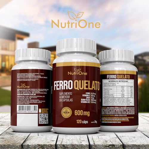 Fórmula Premium Ferro Quelato + Vitamina C, Zinco, Metilfolato e Vitamina B12 120 Cápsulas - Nutrion