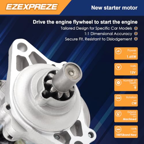 Image of Ezexpreze 17729 New Starter for 2.2L 2.3L Honda Accord 1996-2002 (Automatic Transmission), for Odyssey 1996-1998, for Acura Cl 1997-1999 (Automatic Transmission), for Isuzu Oasis 1996-1999