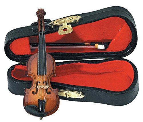 GEWA 980600 - Instrumentos en miniatura, violin con arco y estuche, 9 cm