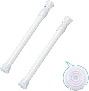 2 Pack Small Tension Rods 7 in to 11 Curtain Rods Window Rods in Extendable Width Spring Cupboard Bars for Kitchen Utensils, Closet, and Cabinet, Fit in The Spaces to Stay Up