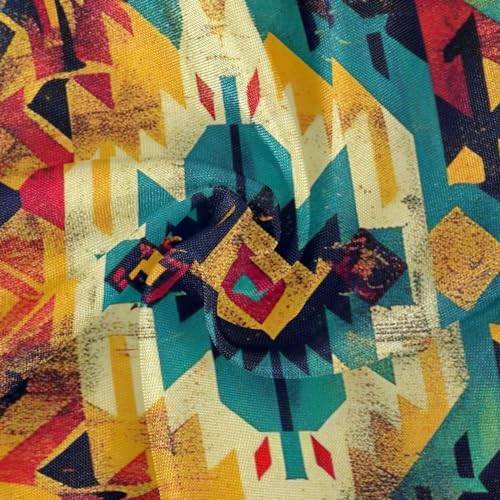 Wajiw 60 Inch Indoor Outdoor Round Tablecloth with Umbrella Hole and Zipper Waterproof Patio Table Cover for Camping Dining Room Party Outdoor Picnic,Aztec Pattern