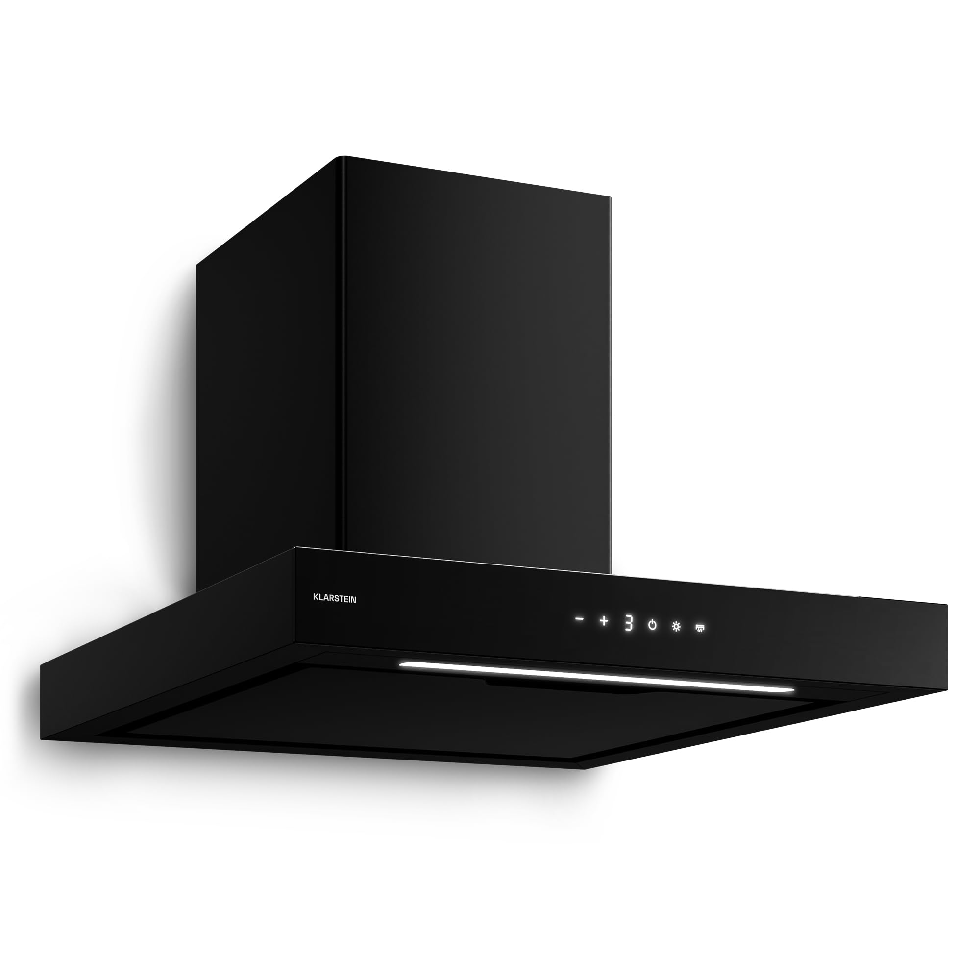 Klarstein Campana extractora de pared, Vapura: Ventilador extractor de 609 m³/h, sensor de calor, control táctil, luz LED, clase energética A++