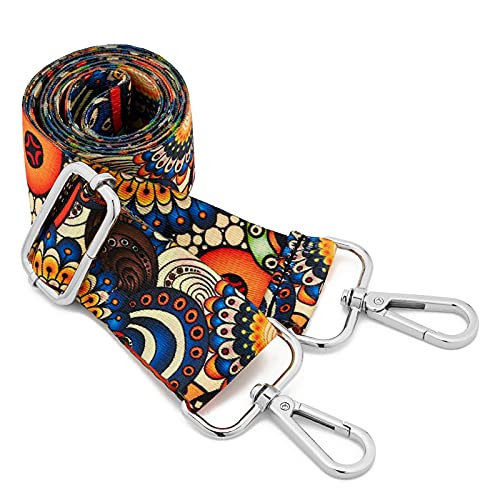 Image of Silvery Buckles Wide Shoulder Strap Adjustable Replacement Belt Crossbody Canvas Bag Handbag