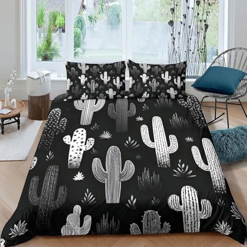 Housse de couette cactus 135x200 parure de lit microfibre 3D