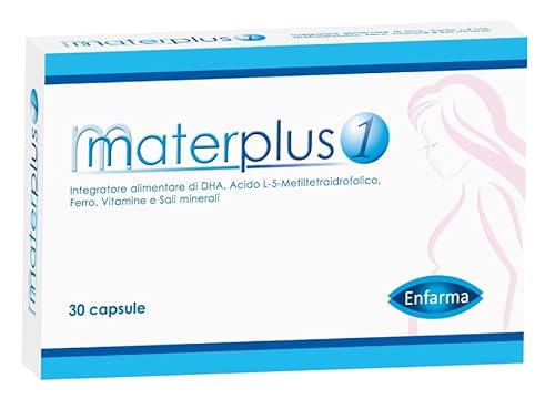 Materplus 1 Integratore Alimentare di DHA, Acido folico, Ferro, Vitamine e Sali minerali 30 Capsule (30)