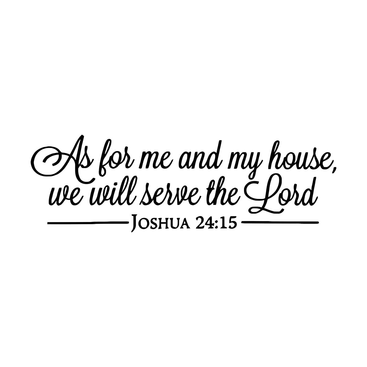 Lzhouting Wall Stickers 1546 Joshua 24:15 Bible Verse Vinyl Wall Stickers Quote Scripture Word Bedroom Wall Sticker Removable Home Decoration Mural Small - 20X58cm
