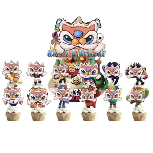 49 piezas de Decoración de Pasteles de Wilderness Stars para Niños, Videojuegos, Decoración de Cumpleaños Infantil, Decoracón de Tartas, Decoració de Cumpleaños para Niños