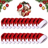 🎅🏼 [Hochwertiges Material] - Unsere Weihnachtsmannmütze besteht aus hochwertigem Material mit einer kleinen weißen Kugel auf der Oberseite die sehr niedlich aussieht. Der Rand des Futters ist sehr dünn und fest genäht und für den wiederholten Gebrauch ohne Beschädigung geeignet