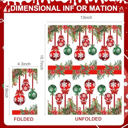 Christmas Paper Napkins,3 Ply Christmas Napkins Disposable Red White Green Dinner napkins Xmas Table Decorative,Guest Hand Towel for Bathroom Home Kitchen christmas Holiday(80 Pcs) – Image 3