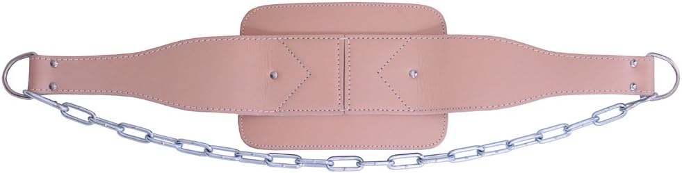 Ader Leather Padded Fitness Dip Belt with chain
