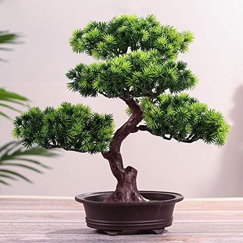 SparY Artificial Bonsai Tree, Simulation Pine Tree Potted Plant, Desk Display Potted Plant, Fake Tree Pot Ornaments Green Plant, for Office Home DIY Decorative