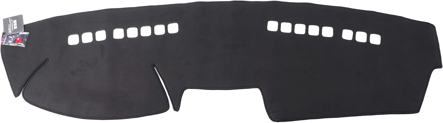 WellVisors Black Suede Dash Mat Dashboard Cover Compatible with Mercedes-Benz S-Class S350 S430 S500 S55 S600 S65 W220 2000-2006 3-777MB033