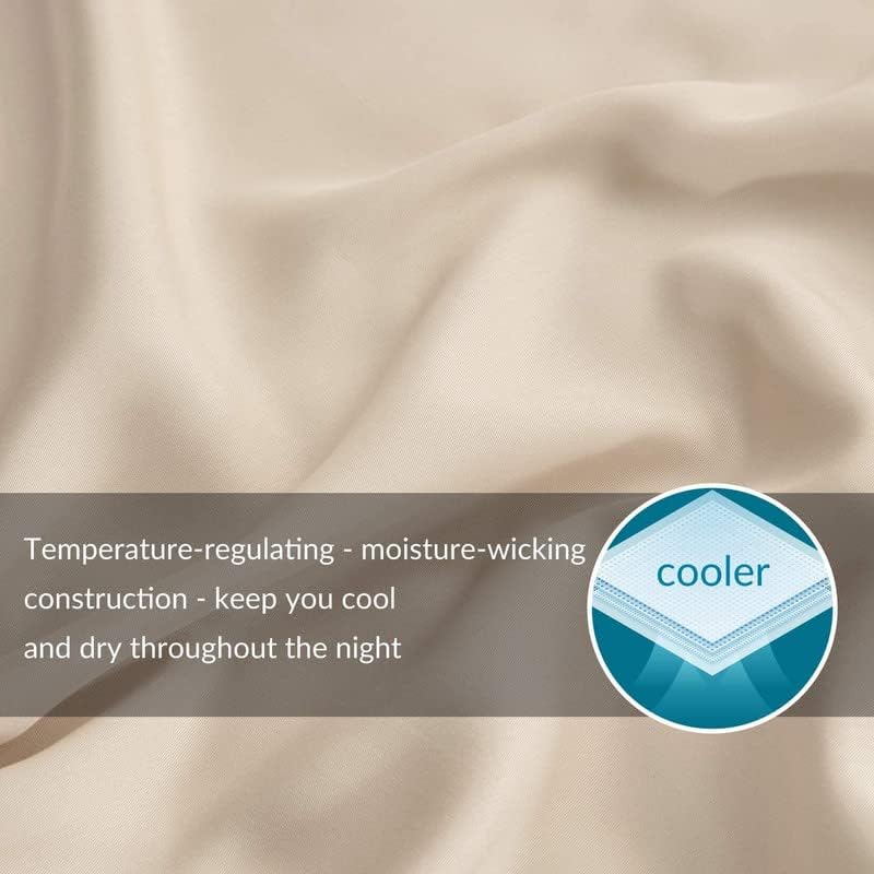 Image of Bed Sheet Single Size Cotton - Pure Egyptian Cotton Single Size BedSheet with Pillow Cover - Solid Taupe 600 Thread Count - Stain Resistant, Skin Friendly, Organic Cotton BedSheet