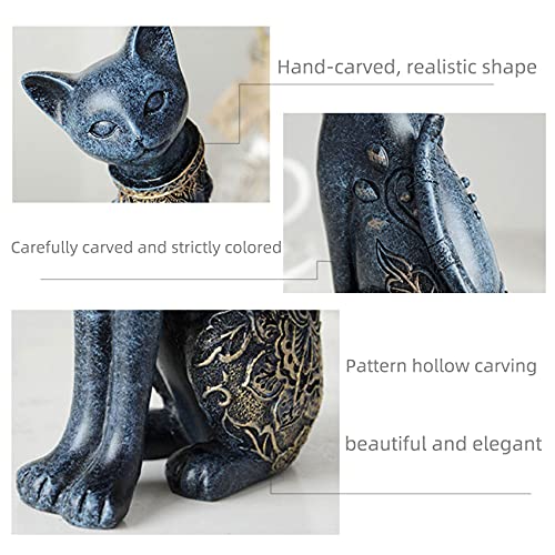 Set de 2 Estatuas de Gato para Decoración de Hogar miniatura 3