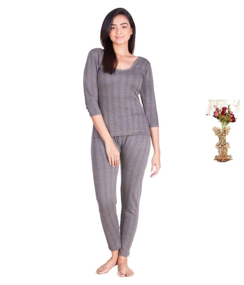 the lion's share Winter Wear Ladies/Women/Girl, Poly Cotton Thermal Set (Round Neck Upper/Top + Lower/Trouser) Set of 01-picture-45