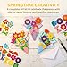 WorldBazaar Spring Flower Bouquet Cards Crafts 24 Sets Mother's Day Crafts Thankful Making Kit for Mom April Handmade Project Home Classroom Activities