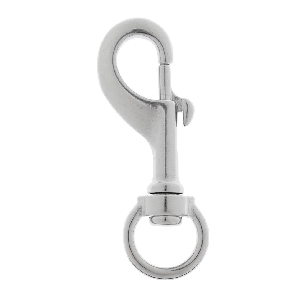 Yundxi 316 Stainless Steel Swivel Eye Lobster Clasp Bolt Snap Clip Hook Set for Keychains, Pet Leashes, Leather Craft Products (1pcs, 68mm)