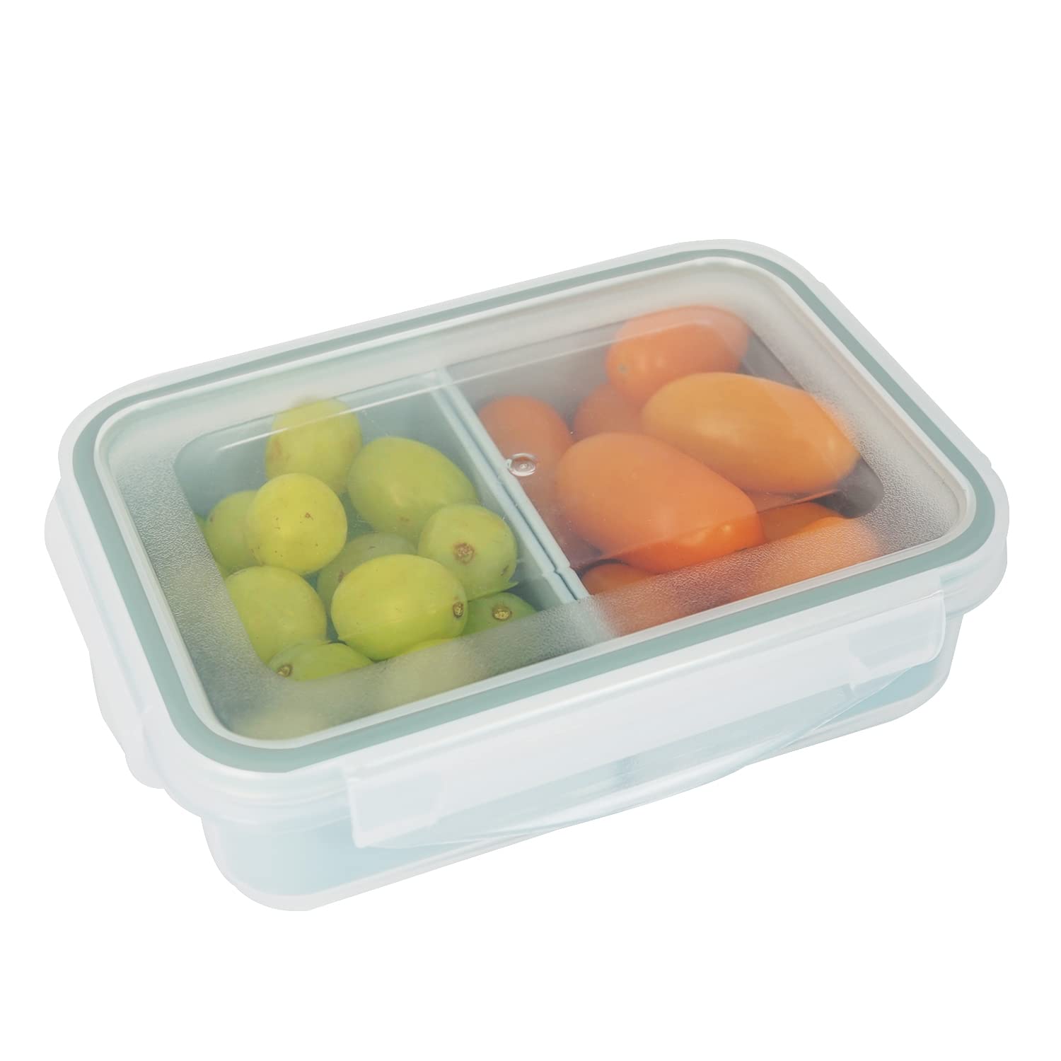carrotezFood Storage Containers with 2 Removable Compartments, Snack Containers with Airtight Lids, Portion Control, BPA Free, Reusable, 2 Cup (480ml)