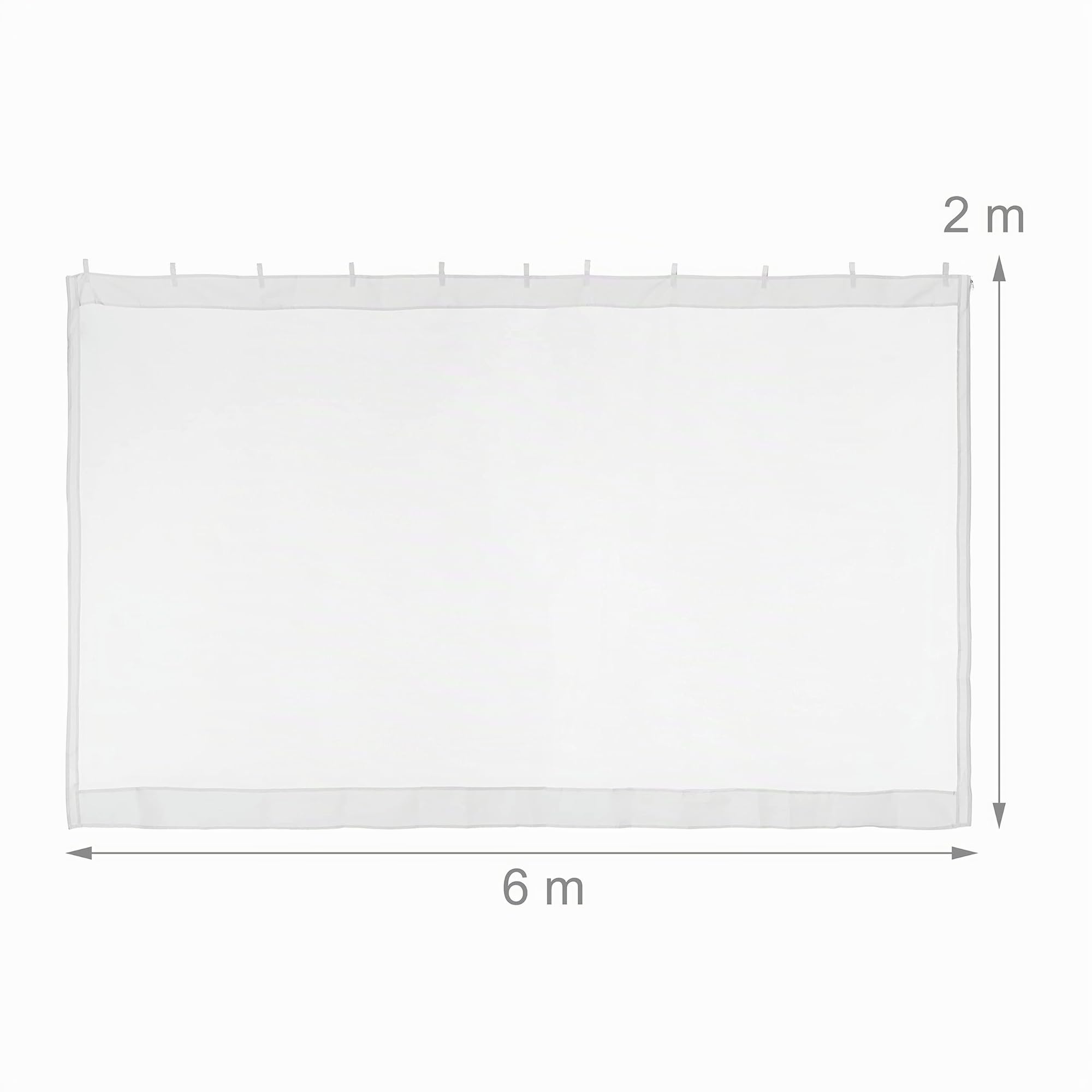 Relaxdays Set 2 Zanzariere per Gazebo 3x3m, 2x6m, con Cerniera, Bianco