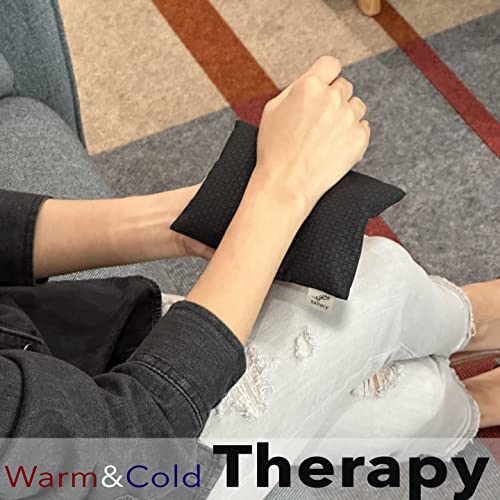 Large Beaded Mouse Wrist Rest (6"Lx4.5"W) Pad | Heating Therapy Cushion | Usa Handmade | Washable Cotton Fabric | Rice Bag | Carpal Tunnel | Home Office Deco (Dark) #TOP3