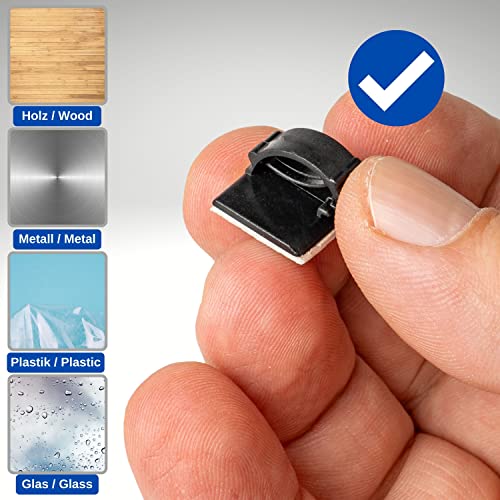 50 clip autoadesive per la gestione dei cavi, 19 x...