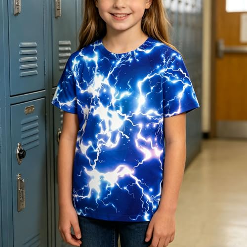 Image of Hgvoetty Boys Girls Graphic T-Shirts Kid 3D Casual Tops Tees for 6-16 Years | Youth Novelty Shirts, Bright Eye-Catching Design, Lightweight and Soft Material, Suit for Daily Sport, Party and School Wear