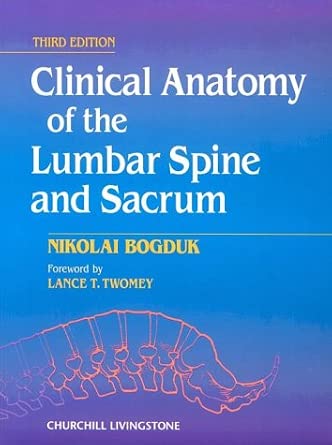 Clinical Anatomy of the Lumbar Spine and Sacrum 3rd Edition book cover